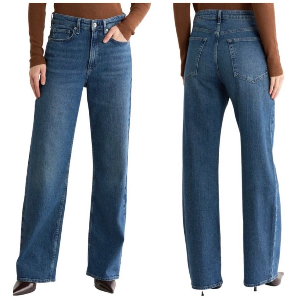 Rag & Bone Lori Mid-Rise Wide Leg Full Length Relaxed Jeans Convington - Size 25